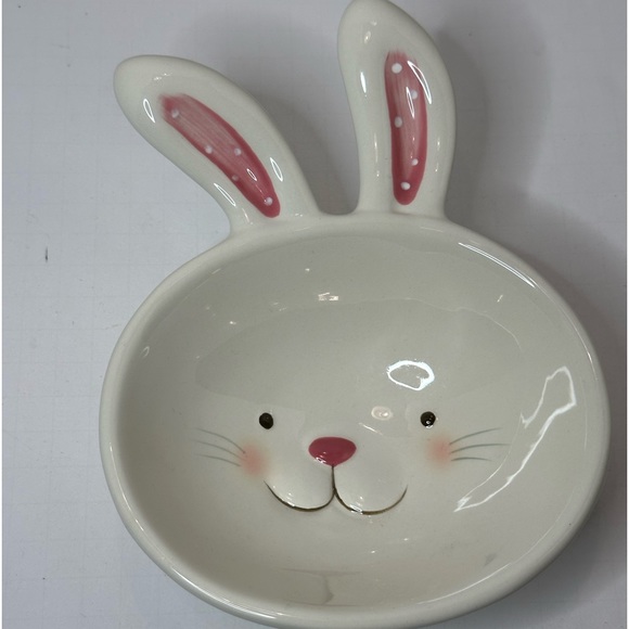 Blossoms and Blooms Easter Rabbit Ceramic Candy Dish - Picture 1 of 3